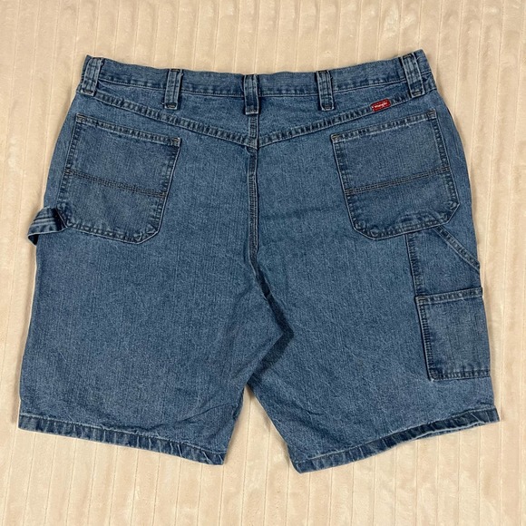 Wrangler 42 Medium Wash Carpenter Work Utility Denim Blue Jean Shorts - Picture 3 of 7